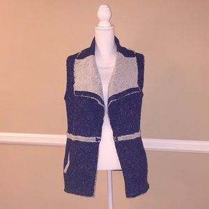 Vest, fashionable, Navy blue & bone.